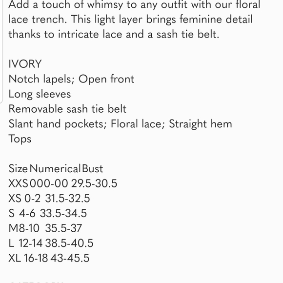 Express Floral Lace Trenchcoat - Picture 6 of 6